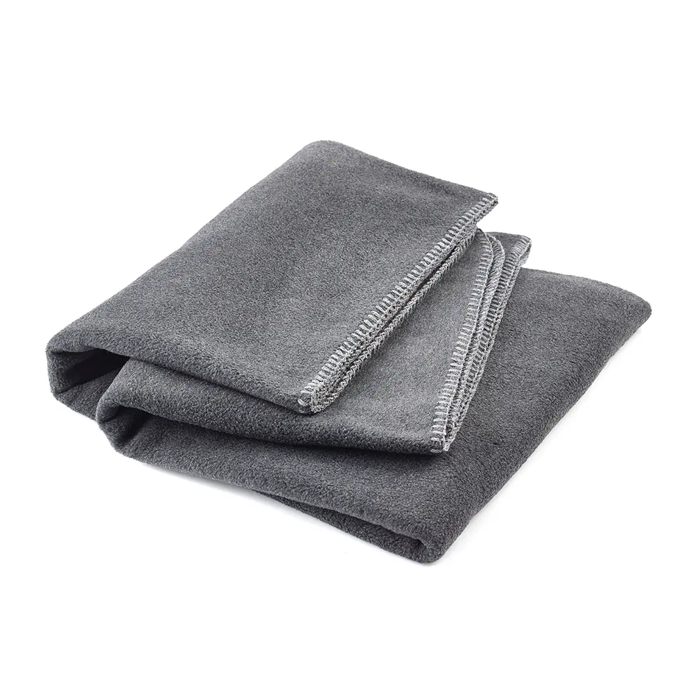Mid-Grey Melange Fleece Blanket