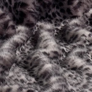 Grey Leopard Faux Fur