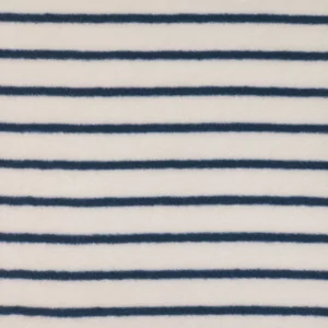Navy Cream Stripe Printed Fleece